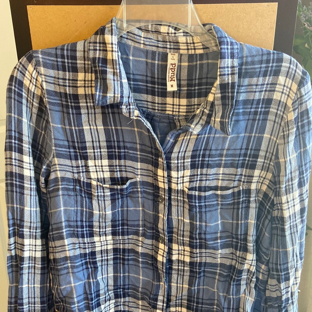MUDD plaid button down Top M Jrs